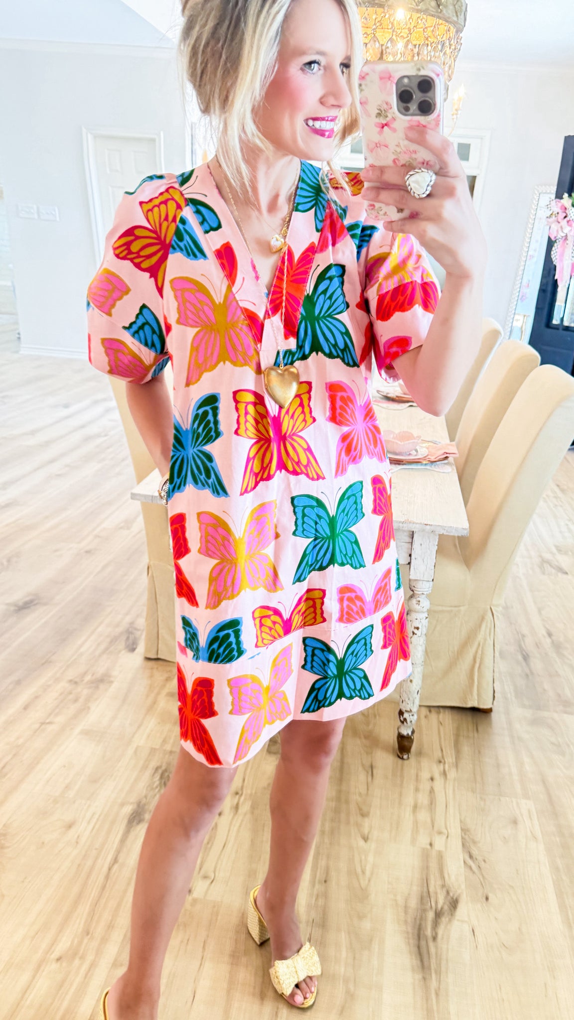 Uncle Frank Pink Multi Butterfly Shift Dress Charlotte Heart Boutique Uncle Frank Pink Multi Butterfly Shift Dress Charlotte Heart Boutique