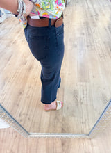Black Raw Hem Cropped Jeans