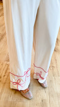 Cream Fleece Twist Bow Pant Set