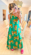 Green Tiger One Shoulder Dress