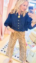 Brown Zebra Print Wide Leg Jeans