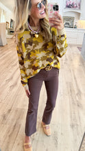 Olive Camouflage Knit Pattern Sweater
