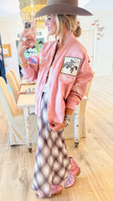 Pink Vintage Western Bomber Jacket