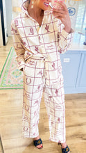 Red and Cream Western Print Wide Leg Pants