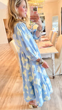 Sky Blue Scallop Hem Midi Dress