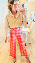 Khaki Collared Pearl Detail Top