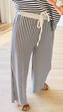 Navy Stripe V-Neck Pant Set