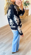 Black Abstract Printed Sweater