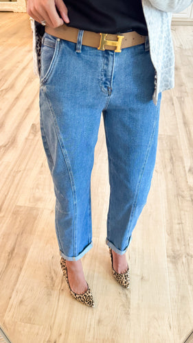 Risen Mid Rise Barrel Jeans