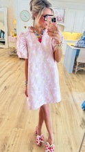 Light Pink Ruffle Floral Puff Sleeve Dress