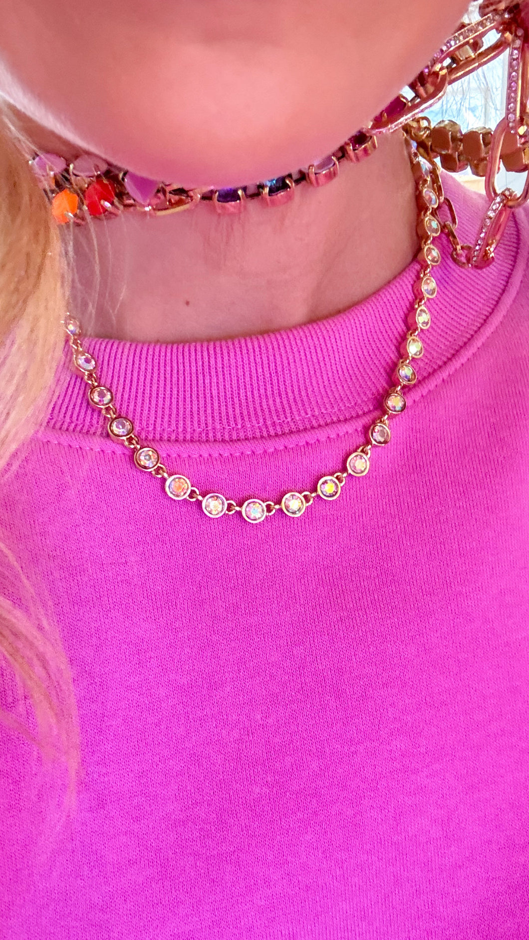 Gold Mini Iridescent Necklace