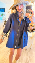 Navy A Line Trench Coat
