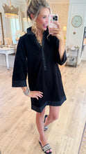 Black 3/4 Sleeve Collared Dress