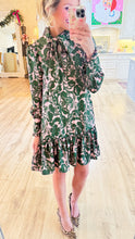 Uncle Frank Pink and Green Bow Neck Dress