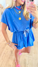 Blue Pearl Detail Bubble Skirt Set