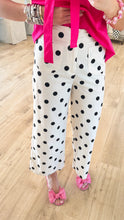 Cream and Black Polka Dot Wide Leg Pants