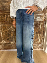 Denim Blue Paisley Print Palazzo Pants