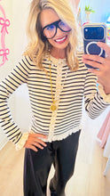 Ecru Stripe Cardigan