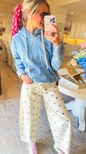 Cream and Navy Polka Dot Barrell Jeans