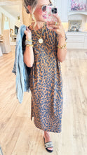 Leopard Short Sleeve Maxi Dress