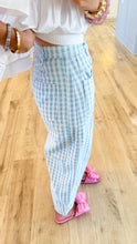 RESTOCK Light Blue Gingham Twill Barrel Pants