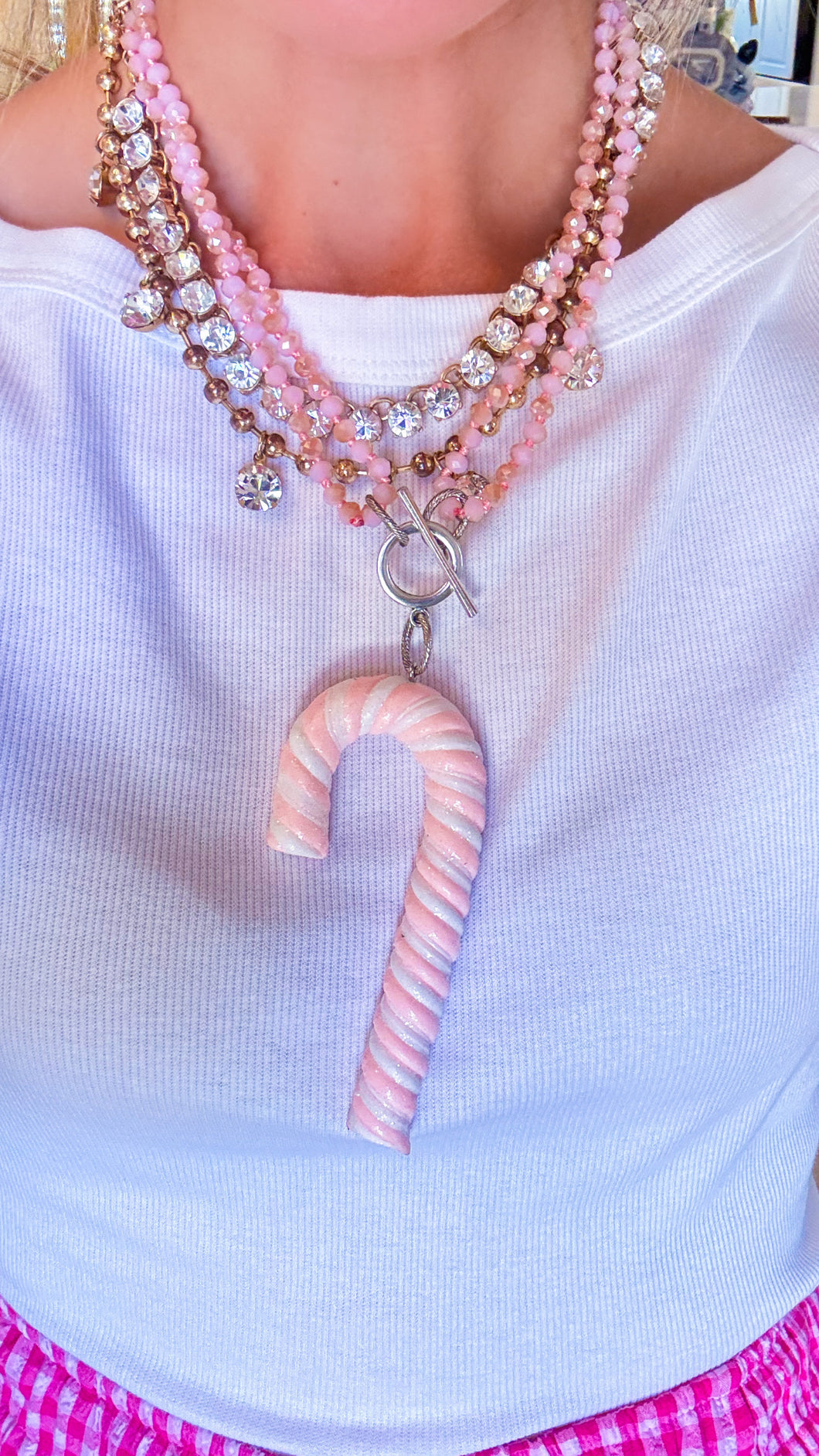 Candy Cane Statement Necklace