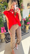 Risen Camel Leopard Barrel Jeans