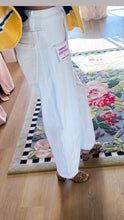 Risen White Barrel Ankle Jeans