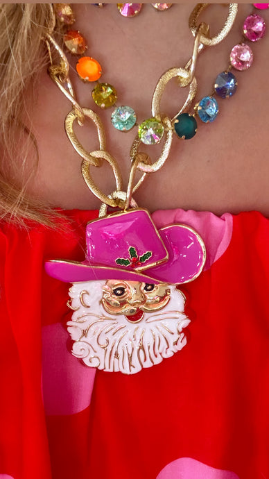 Pink Santa Statement Necklace