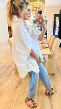 White Button Down Oversize Top