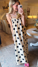 Cream and Black Polka Dot Maxi Dress