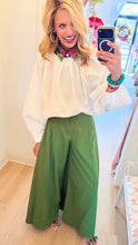 Green A Line Palazzo Pants