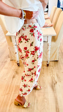 Rose Printed Twill Barrel Pants