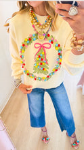 Cream Christmas Wreath Sweater