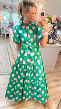 RESTOCK Green and Pink Polka Dot Midi Dress