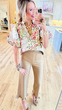THML Cream Puff Sleeve Pattern Top