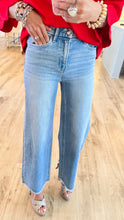 Flying Monkey High Rise Raw Hem Wide Leg Jeans