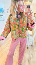 Yellow Floral Quilted Jacket