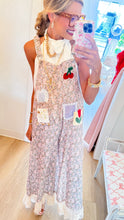 Sand Floral Patchwork Detail Overalls