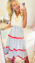 THML Blue Stripe Tiered Skirt