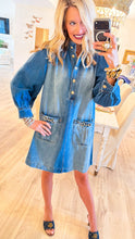 Denim Horse Bit Accent Midi Dress