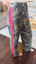 Washed Camo Red Lace Trim Pants