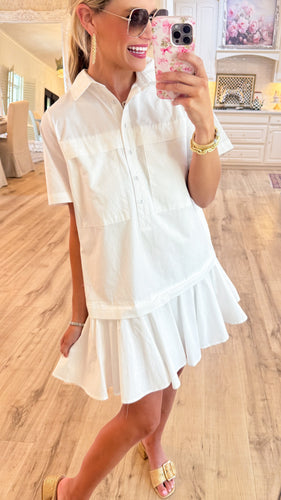 Off White Button Down Dress