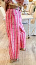 Pink Combo Plaid Barrel Pants