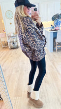 Leopard Oversized Zip Up Jacket
