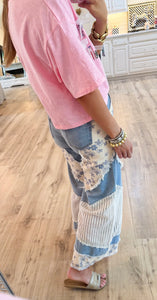 Denim Patch Pants