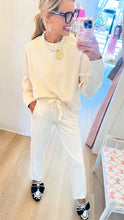 French Vanilla Contrast Satin Trim Pant Set