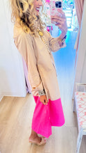 Khaki and Pink Caryn Lawn Midi Dress