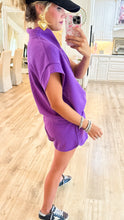 Purple Half Zip Scuba Short Set