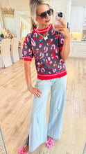 Charcoal Multi Color Leopard Sweater